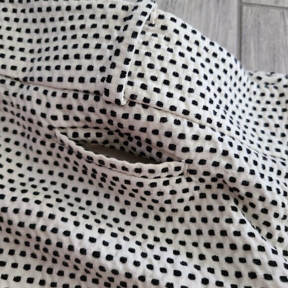 Ann Taylor LOFT women's off white cream and black design shorts size 14 - Picture 12 of 13